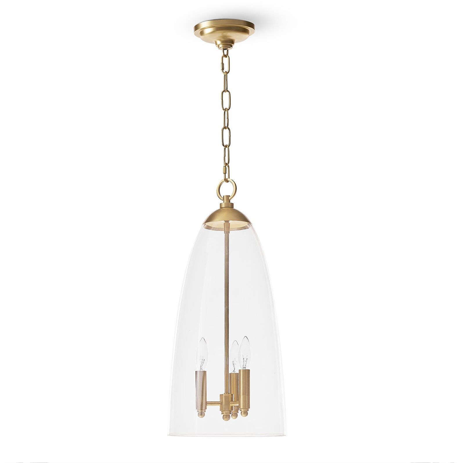 Maiden 3 Light 10.5 inch Natural Brass Pendant Ceiling Light